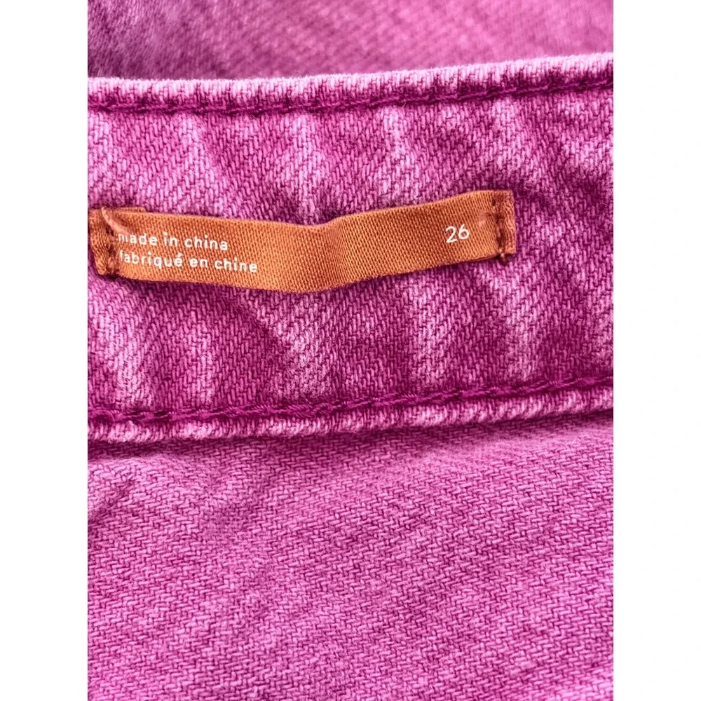 Anthropologie Pilcro Cut Off Jean Shorts Women 26 Purple Mid Rise Pockets - Picture 9 of 14